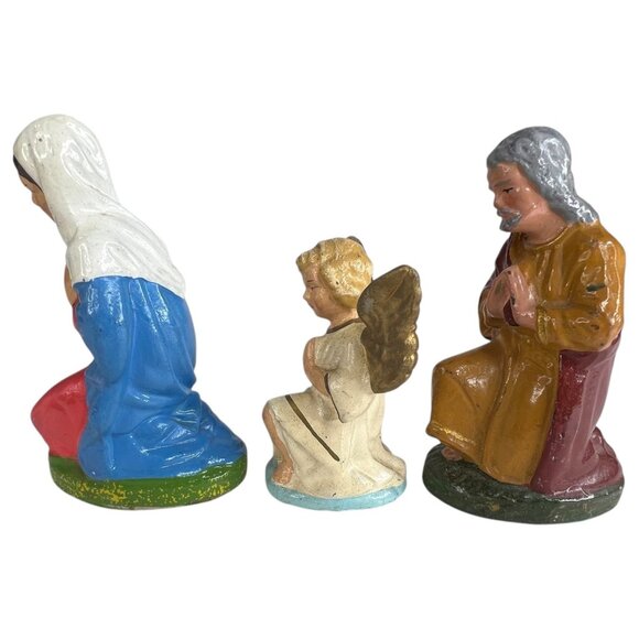 Vintage Hand Painted Nativity Scene Set 8 Figurine & Stable Made West Germany - Picture 7 of 12